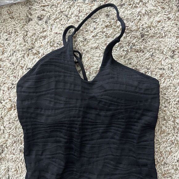 Aerie Real Good One Piece Full Coverage Halter Tie Neck Swimsuit Shelf Bra XXS - Picture 5 of 11